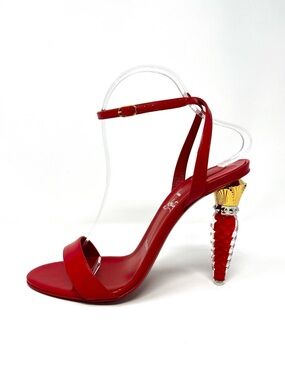 NEW NWT Christian Louboutin Lipgloss Queen Sandals High Heels Red Gold Spike 41